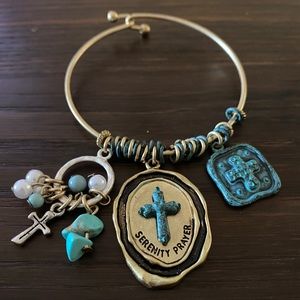 Serenity prayer bangle bracelet gold-tone
